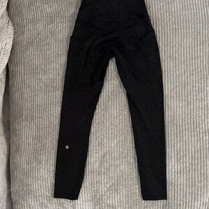 Lululemon Black Print Leggings with Pockets